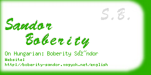 sandor boberity business card